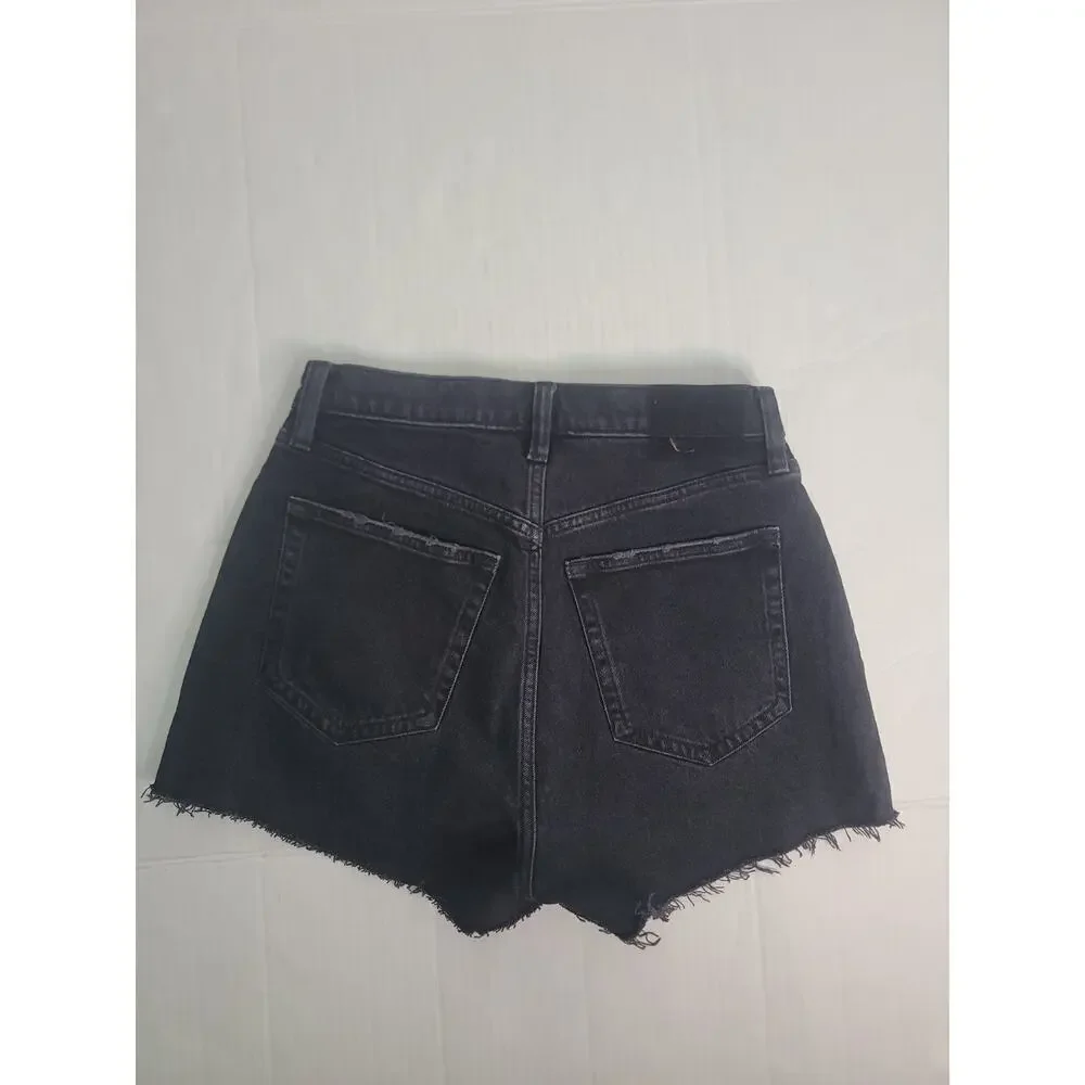 Abercrombie And Fitch Mom Jean Shorts Sz 27 Curve Love High Rise Button Fly